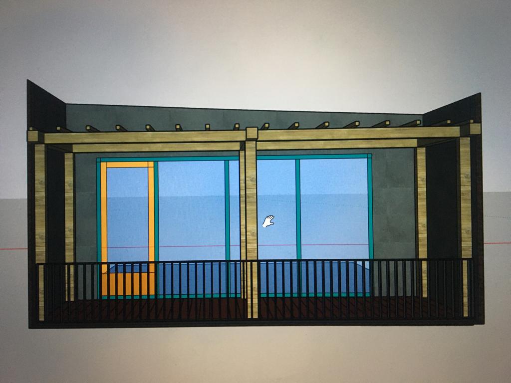 SketchUp-ontwerp van de pergola