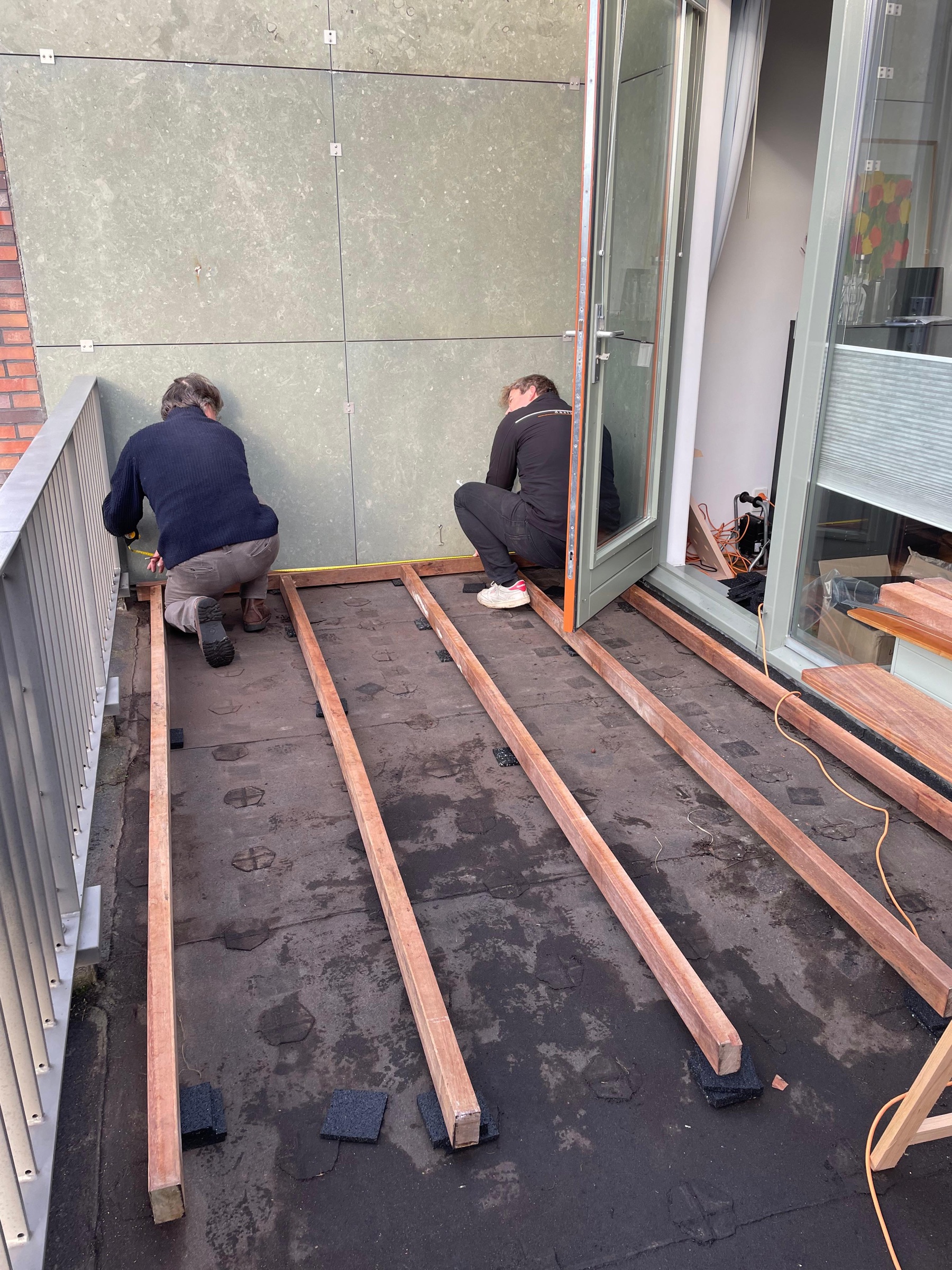 Aanleg van het balkenraster